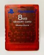 Photo1: Playstation2 Memory card 8MB clear red without box (1)