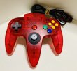 Photo1: Nintendo64 Controller Clear Red without box (1)