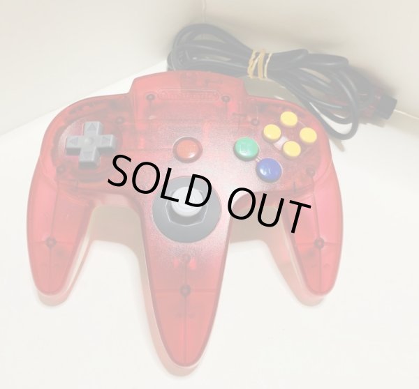 Photo1: Nintendo64 Controller Clear Red without box (1)