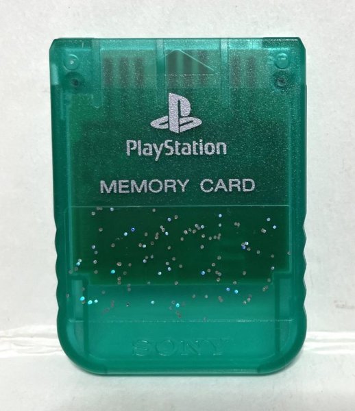 Photo1: Playstation Memory card clear blue without box (1)