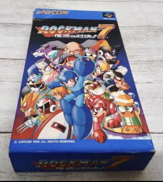 Photo1: SNES game Mega Man7(Rockman 7) with box import Japan  (1)