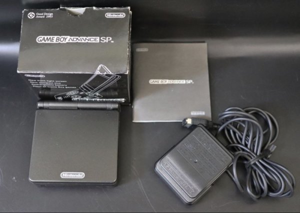 Photo1: Gameboy Advance SP console Black with box (1)