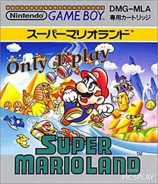 I challenged to play Gameboy Super Mario Land only 1 play